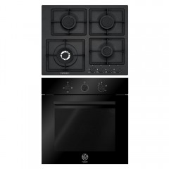 Neox F66 4 COG G K BG + FQ60 4VT GLNL Φούρνος Υγραερίου άνω Πάγκου 64lt με Εστίες Υγραερίου Π59.8εκ. Μαύρος